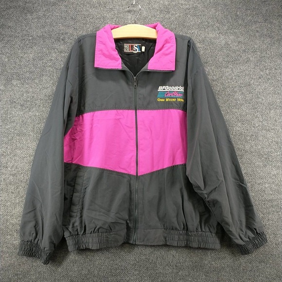 Made In The USA Men's Super Chevy Show Jacket Gray XL BFGoodrich Vintage 1994 - Picture 2 of 15